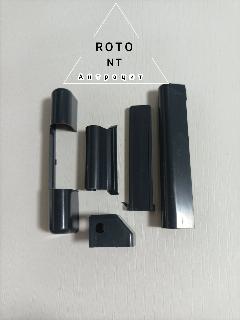 Накладки на петли на окно ПВХ ROTO Nt/цвет Антрацит 7016/ комплект на 1 створку, темно-серый, Ral 7016