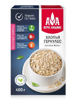 Хлопья Геркулес традиционный Агро-Альянс Экстра 400 г