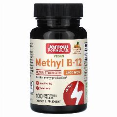 Метил B-12, Jarrow Formulas, тропический, 2500 мкг, 100 жевательных таблеток