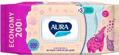 Влажные салфетки для детей Aura big-pack с крышкой, 200 шт