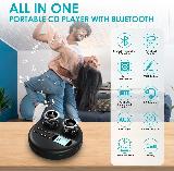 Портативный Bluetooth CD-плеер со встроенным стереодинамиком, ЖК-дисплеем, персональный MP3-плеер Walkman, перезаряжаемый проигрыватель дисков для автомобиля/путешествий, домашний аудио-бумбокс, подде — фото 2