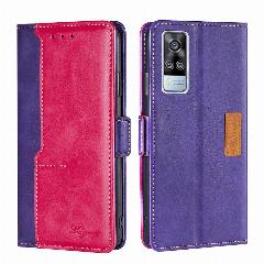 Чехол-книжка MyPads для  Vivo Y31 / Y53s 4G / Виво Y31/Y51s 4G, смешать два цвета (красный + фиолетовый)