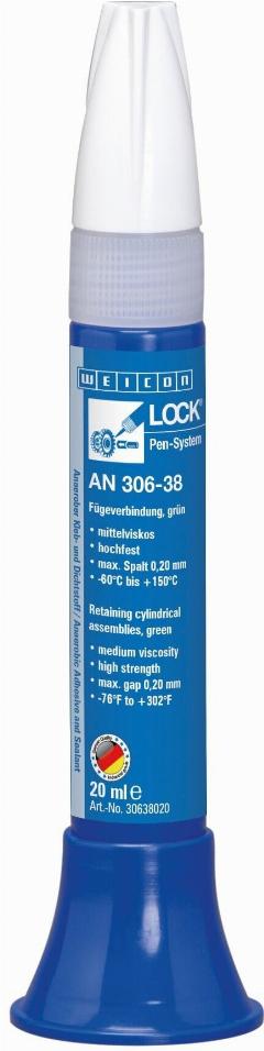 Фиксатор для цилиндрических соединений, сильная фиксация, WEICONLOCK AN 306-38 (20 мл), зеленый