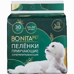 Пеленки приучающие Bonita Pet супервпитывающие 60x90 см, 30 шт.