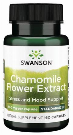 Swanson Chamomile Flower Extract (Экстракт цветков ромашки - Стандартизированный апигенин) 500 мг 60 капсул (Swanson)