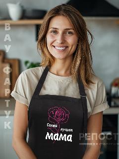 Фартук кухонный женский поварской для мамы и бабушки в подарок