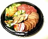 Тарелка (блюдо) PLATTER с крышкой купольной, одноразовая PET (ПЭТ) пластик, диаметр 26 см, 5 шт. (для закусок, сервировки, фуршета, кейтеринга), черный — фото 4