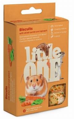 Бисквиты Little One с морковью и шпинатом для всеядных грызунов, 5х7 г