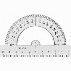 Транспортир полукруглый Rotring Centro, 10 см Пластик, пр-во Германия, прозрачный