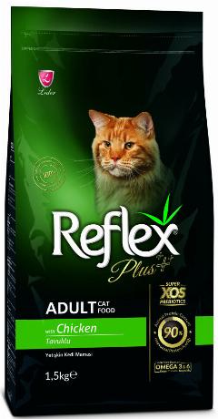 Reflex Plus Adult Cat Food Chicken сухой корм для кошек, с курицей - 1,5 кг