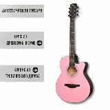 Акустическая гитара MARTIN ROMAS MR-4000 PK из тропического дерева с вырезом цвет матовый розовый, 4/4 — фото 4