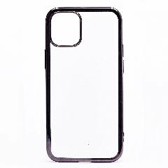 Чехол для iPhone 12, iPhone 12 Pro силиконовый ультратонкий Pilot <прозрачный-черный>
