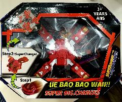 Фигурка - трансформер Bakugan Бакуган / Цвет красный / Игровой набор с картой персонажа и баку-сотой / Настольная развлекательная игра для детей