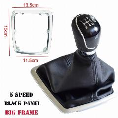 Для Ford Focus 2 MK2 FL C-MAX 2006-2011 5 6 Speed Shifter Автомобильная Кожаная Ручка рычага переключения передач головка рычаг Крышка Аксессуары, Black-5 Speed