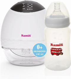 Молокоотсос Ramili SE500 с противоколиковой бутылочкой 240ML, белый
