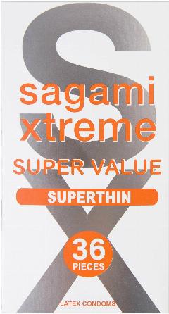 Презервативы из латекса Sagami Xtreme Superthin, 36 шт., прозрачный, бесцветный