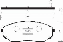 Колодки тормозные передние Sangsin SP1153