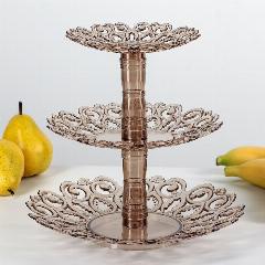 Фруктовница 3-х ярусная Мелодия , d 16 см, 21 см, 27 см, цвет медный