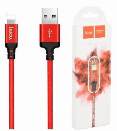 Кабель для зарядки и передачи данных Hoco X14 Times speed, For iP (Lightning), 1м, красный