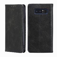 Чехол-книжка MyPads для Samsung Galaxy Note 8 / Самсунг Ноте 8, Телячья кожа, закрывающаяся на магнит, черный