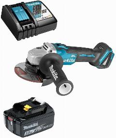 Шлифмашина угловая аккумуляторная 18В LXT 125мм Li-Ion 1x3Ач Makita DGA504RF, бирюзовый