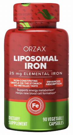 Orzax Liposomal Iron, Липосомальное железо 25 мг 90 капсул