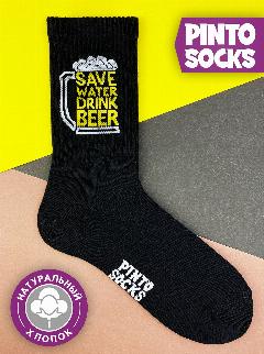Носки PINTO SOCKS, черные носки пиво, 36-40