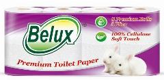 Туалетная бумага belux 8 шт 3 слбелая