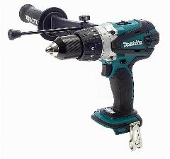 Аккумуляторная дрель-шуруповерт Makita DHP458Z, 225x259 мм, черный/голубой