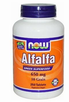 NOW ALFALFA 10 grain 650 mg, 500 таб.