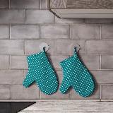 Прихватка кухонная (рукавица) Arneo Home Modern Green, 2 шт, 22х29 см, зеленый — фото 2