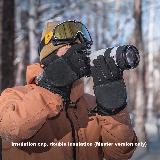 PGYTECH Photography Gloves, Fleece-Lined Warm Gloves, Cold-Resistant Cycling And Skiing Gloves, Camera Photography Gloves, Finger-Exposing Touchscreen Waterproof Winter Dandelion Outdoor Professional, black — фото 4