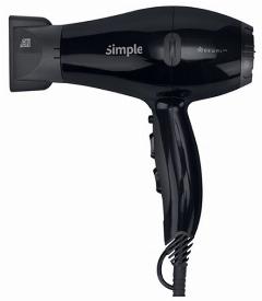 Фен DEWAL SIMPLE, черный, вес 550гр, 2000 Вт, ионизация, 2 нас, провод 3м