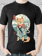 Футболка YYOMMY PRINT с дизайнерским принтом Акита-ину Сиба-ину Шиба-ину, черный, M/L — фото 2