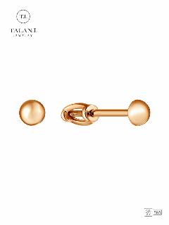 Серьги пусеты TALANT, красное золото, 585 проба, золотистый