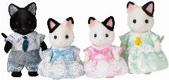 Игровой набор Sylvanian Families Семья чёрно-белых котов 5181, многоцветный, 20x15 см