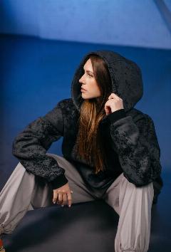 Худи VINOWEAR Повседневная, черный