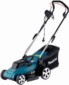 Электрическая газонокосилка Makita ELM3320, 1200 Вт, 33 см, черный, бирюзовый