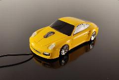 Мышь мышка машинка QUMO Q-DRIVE проводная оптическая Porsche 911 Turbo (Цвет желтый)