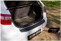 Накладка на задний бампер KIA Rio III (хетчбек) 2011-2015 (дорестайлинг), черный