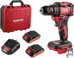 Дрель-шуруповерт аккумуляторная WORTEX BD 2025 DLi ALL1 XLT (1329836) 2х1,5 Ач, ЗУ, кейс, черный/красный