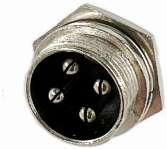 Разъем MIC16 4Pin штекер металл на корпус, серебристый