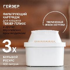 Набор фильтров для кувшина Гейзер Гелиос, экстра 401, улучшает вкус воды, устраняет неприятные запахи, 50096, 5 мкм