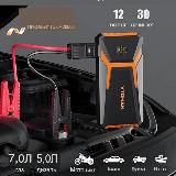 Пусковое портативное устройство бустер VTOMAN 12000 mAh 2000A, черный/желтый — фото 3