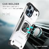 Противоударный чехол для iPhone 14 Pro SHOCKPROOF с магнитным кольцом-подставкой серебристый — фото 2