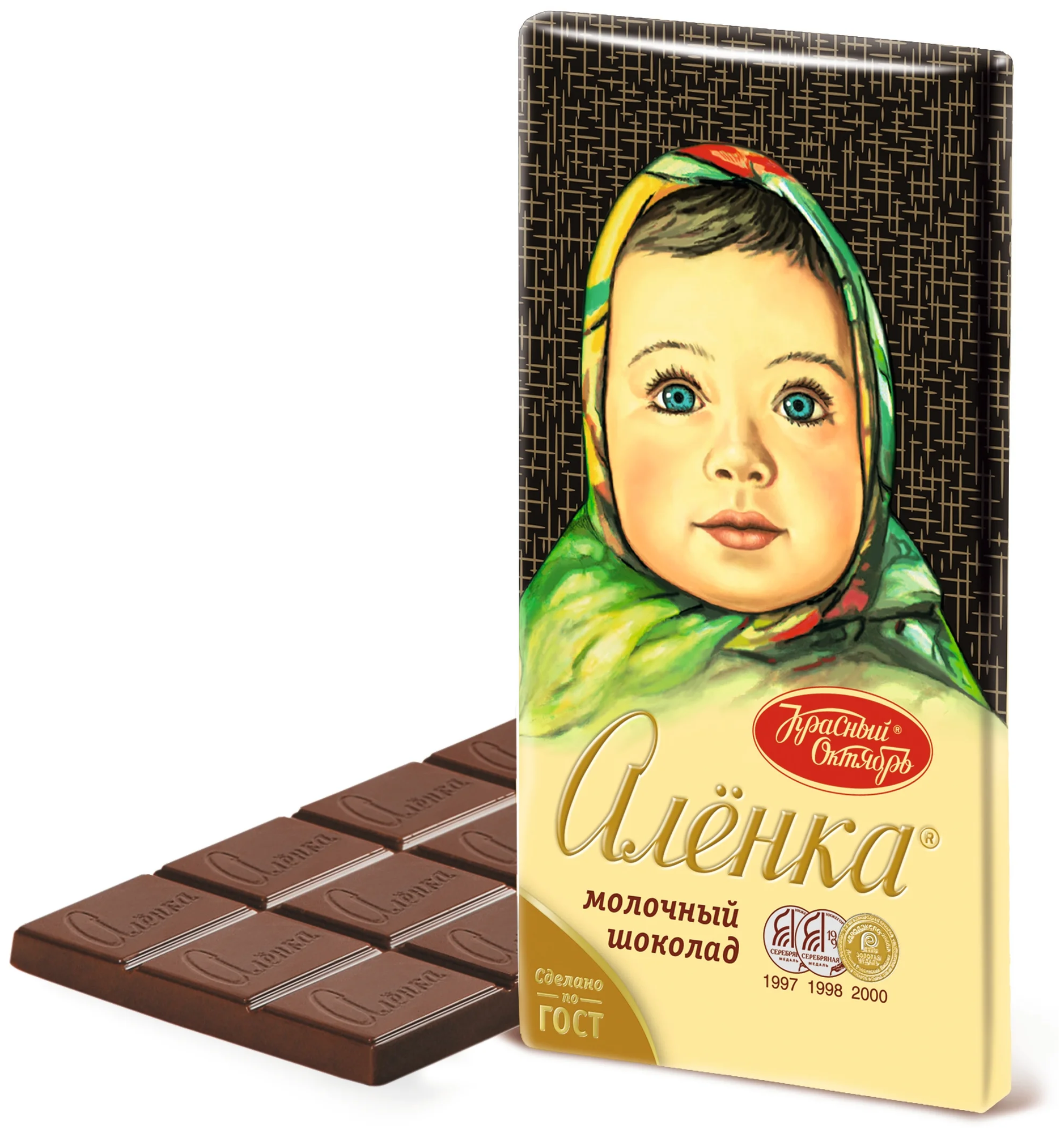 Шоколад "Алёнка" Молочный 75гр Классический, Красный Октябрь, желтый