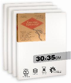 Набор холстов на подрамнике, 4 ШТ, 100% хлопок, 280гр/м2 30х35