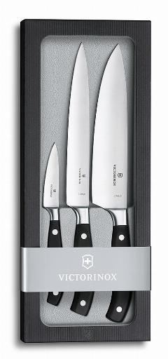 Набор Victorinox кухонный, 3 предмета, лезвие прямое, черный (подарочная упаковка) 7.7243.3