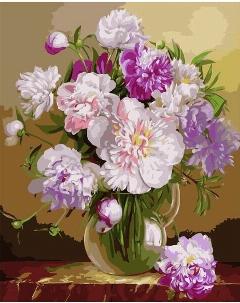 Красивый букет пионов 40х50, 40x50 см