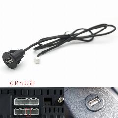 4 6-контактный автомобильный USB-разъем для крепления на приборной панели, удлинительный кабель-адаптер для Android-радио, мультимедийная навигация, 6 Pin, 100cm
